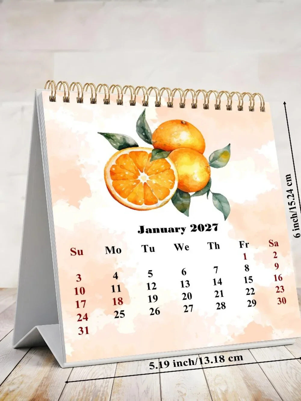 2026-2027 18 Months Standing Flip Desk Calendar Desktop Planner (Fruits&Berrie)